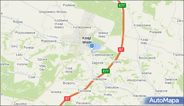 mapa Częstoszowice, Częstoszowice na mapie Targeo